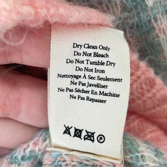 Love Shack Fancy Jeeves Plaid Button Down Wool Cardigan NWT Small Pink Preppy - Picture 8 of 10